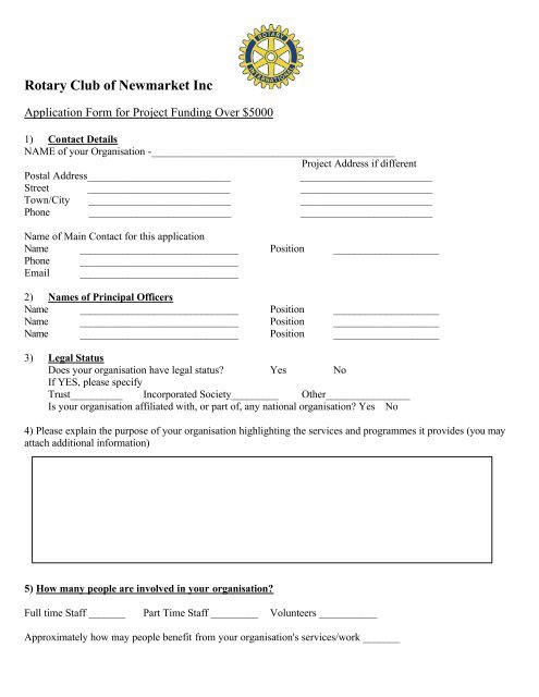Community Project Application Form Download an Application Form for Project Funding for
