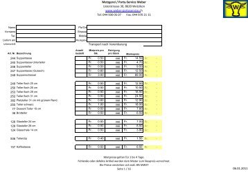 Preisliste als PDF herunterladen - Metzgerei Weber