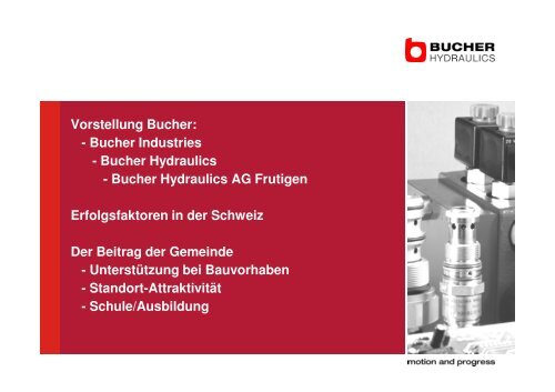 Referat JÃ¼rg Gerber, Bucher Hydraulics AG Frutigen