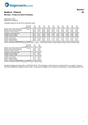 Service Bedford - Flitwick 42 - Stagecoach