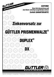 Zinkenvorsatz zur Prismenwalze Duplex - Güttler Gmbh