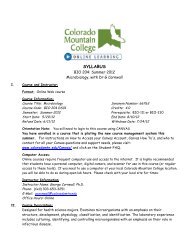 SYLLABUS BIO 204_SU12.pdf - Colorado Mountain College