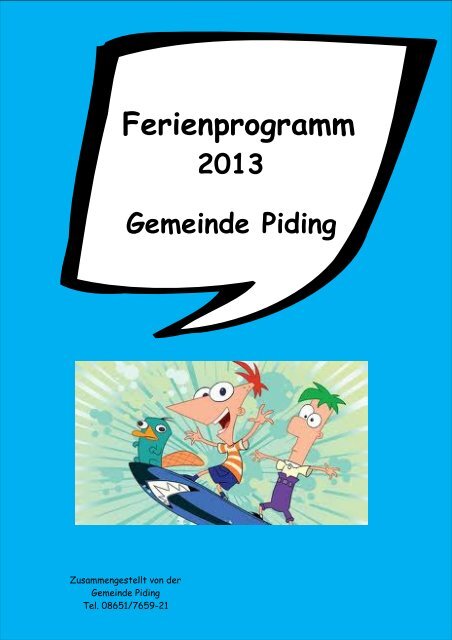 Ferienprogramm 2013 - Gemeinde Piding