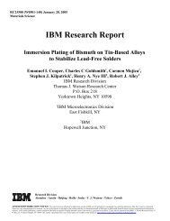 Immersion Plating Of Bismuth On Tin - IBM Research