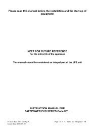 Please read this manual before the installation and the start-up of ...