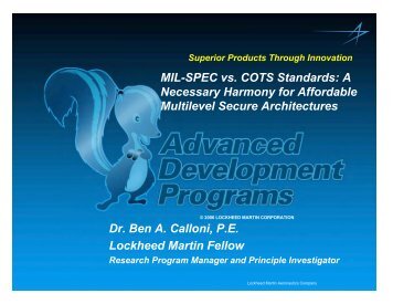 Dr. Ben A. Calloni - SysA - Object Management Group