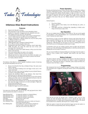 Infamous Alias Board Instructions - Tadao Technologies