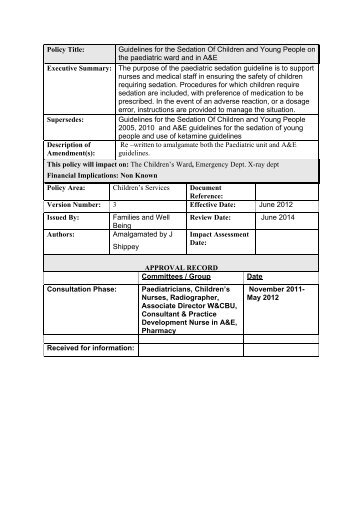 Paediatric sedation guidelines 17011.pdf - East Cheshire NHS Trust