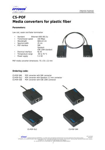 CS-POF Media converters for plastic fiber - OPTOKON as