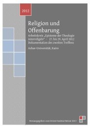 Religion und Offenbarung - Orient-Institut Beirut