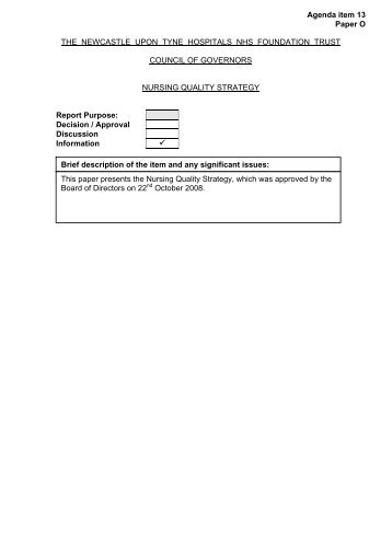 15 Nursing Quality Strategy - 56KB [PDF] - Newcastle Hospitals