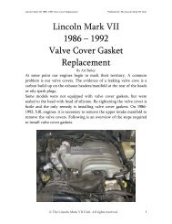 1992 Valve Cover Gasket Replacement - The Lincoln Mark VII Club