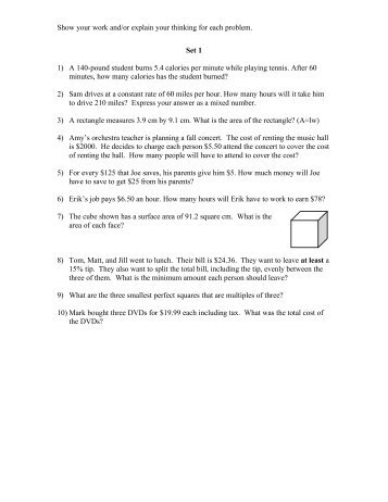 Problem Solving - Grade 8 - Hanlon Math