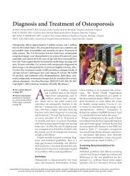 Diagnosis and Treatment of Osteoporosis