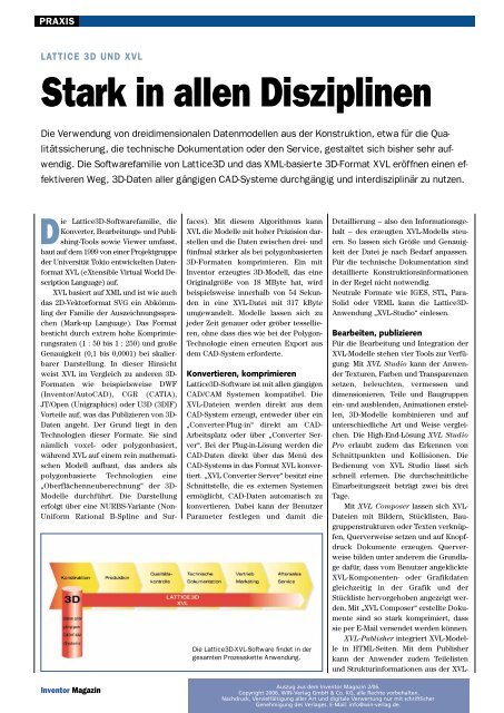 LATTICE 3D und XVL Stark in allen Disziplinen - Docware GmbH