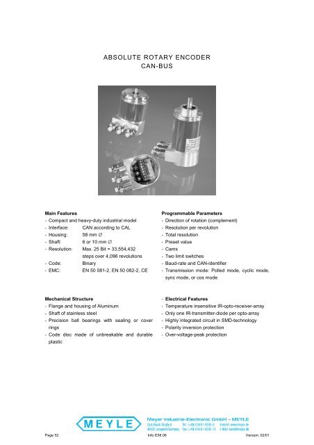 ABSOLUTE ROTARY ENCODER CAN-BUS