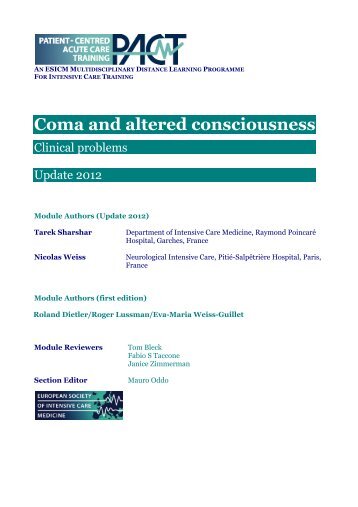 Coma and altered consciousness - PACT - ESICM