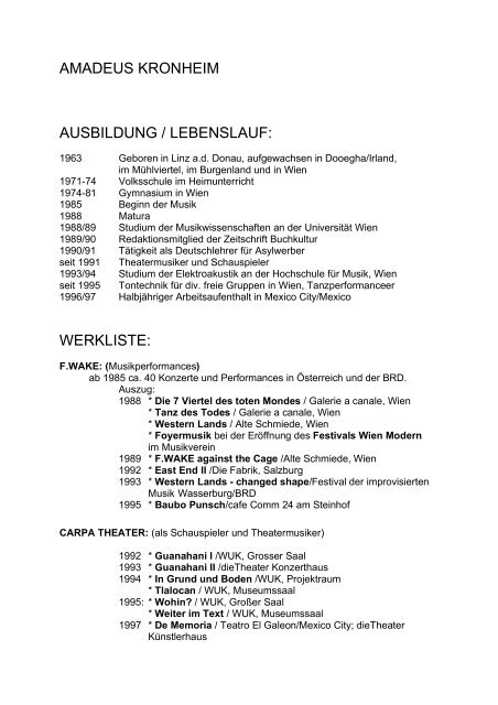 über Amadeus Kronheim - Programized