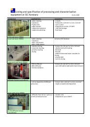 Listing and specification of processing and ... - ISC Konstanz