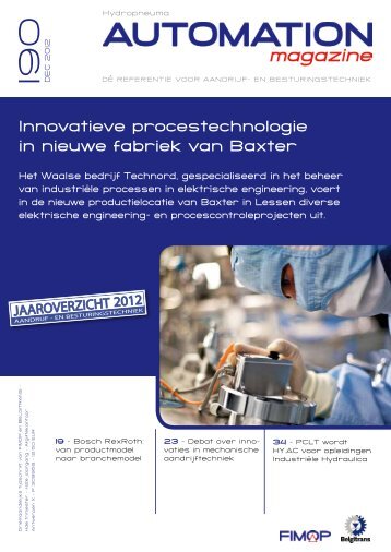 Innovatieve procestechnologie in nieuwe fabriek van Baxter - Fimop