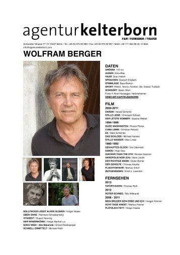 WOLFRAM BERGER - Agentur Kelterborn
