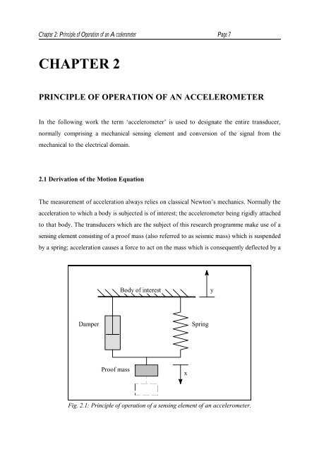 Chapter 2: Principle of Operation of an Accelerometer