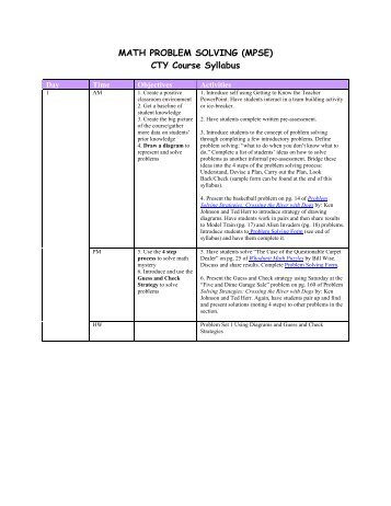 MATH PROBLEM SOLVING (MPSE)