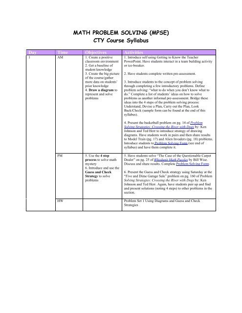 MATH PROBLEM SOLVING (MPSE)