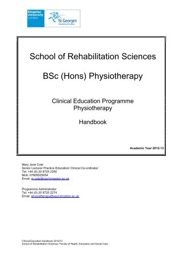 Physiotherapy Clinical Education Programme Physiotherapy ...