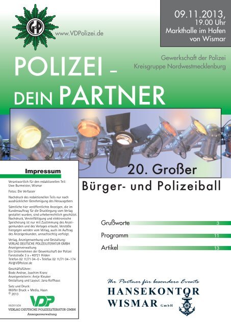 20. GroÃŸer BÃ¼rger- und Polizeiball - bei Polizeifeste.de