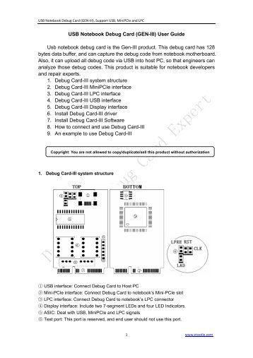 USB Notebook Debug Card