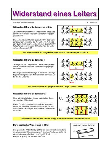 Der spezifische Widerstand Ï (Rho) Widerstand R und ... - Unterricht