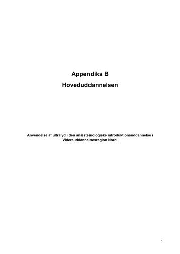 Appendiks B Hoveduddannelsen - Videreuddannelsesregion Nord