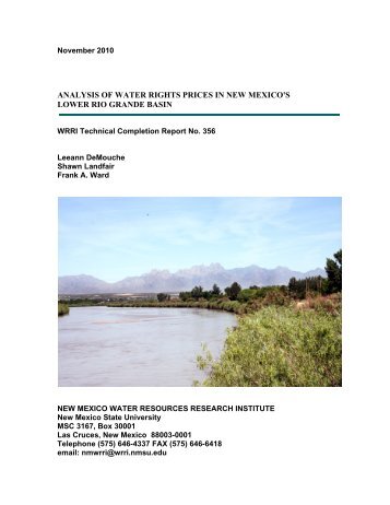 analysis of water rights prices in new mexico's lower rio grande basin