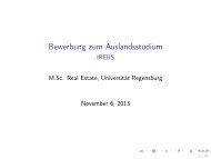 Bewerbung zum Auslandsstudium - IREBS - Universität Regensburg