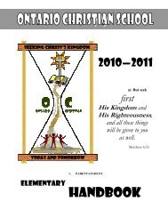 hANDBOOK - Ontario Christian Schools