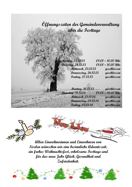 Infoblatt Dezember - Siselen