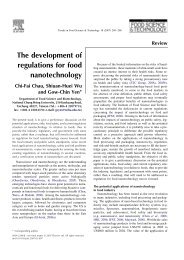 The development of regulations for food nanotechnology