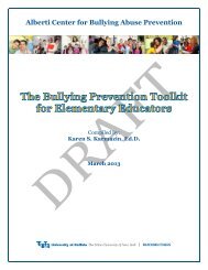 Alberti Center for Bullying Abuse Prevention - UB Graduate School ...