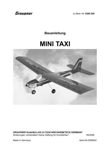 Bauanleitung MINI TAXI - PB-Modelisme