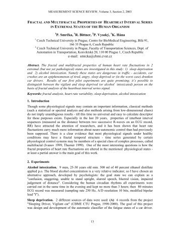 Fractal and Multifractal Properties of Heartbeat Interval Series in ...