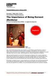 The Importance of Being Earnest (Bunbury) - Kurtheater Baden