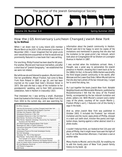 24:3-4 Spring-Summer 2003 - Jewish Genealogical Society