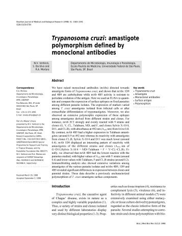 Trypanosoma cruzi - Escola Paulista de Medicina
