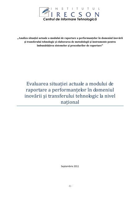 DEZVOLTAREA CAPACITÄÅ¢II A - Romania Inoveaza