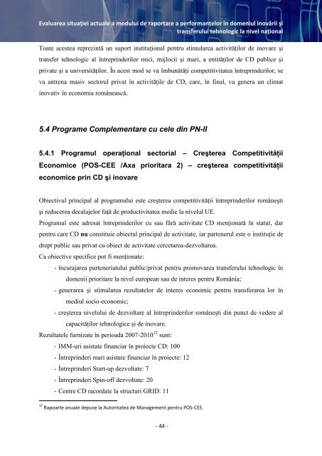 DEZVOLTAREA CAPACITÄÅ¢II A - Romania Inoveaza