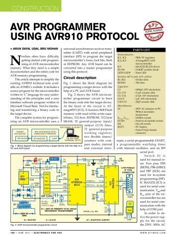 AVr ProgrAMMer using AVr910 Protocol SUNIL KUMAR