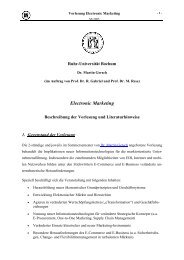 Electronic Marketing - Wirtschaftsinformatik - Ruhr-UniversitÃƒÂ¤t Bochum