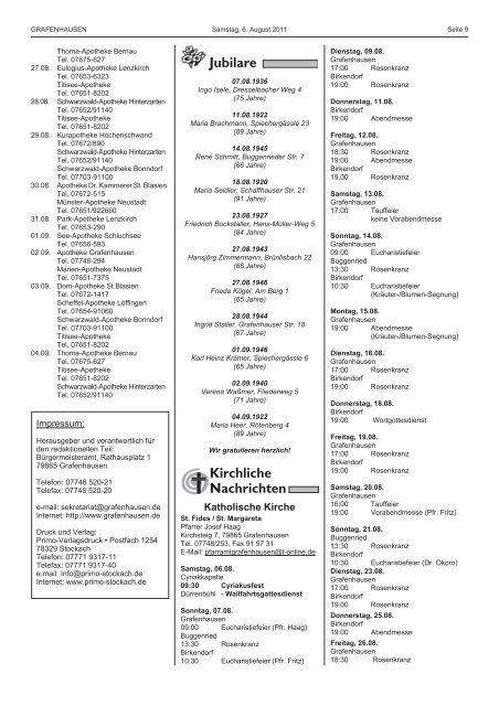 Der Schlüchtsee vor rund 75 Jahren - Gemeinde Grafenhausen