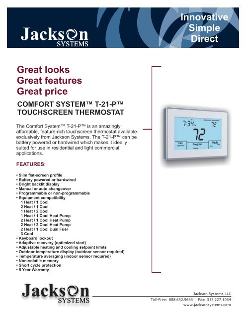 T 21 P Product Brochure Jackson Systems Llc